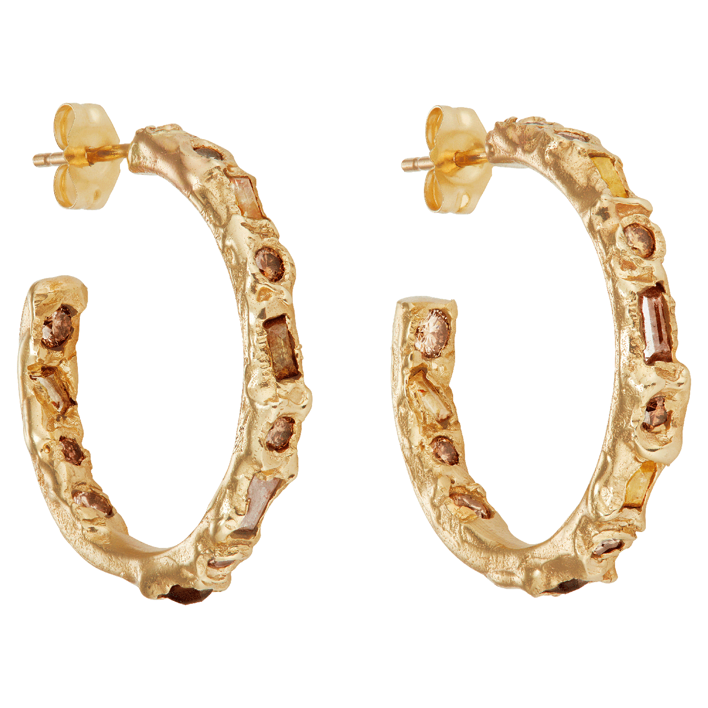 Mixed Shape Dawn Diamond + Scatter Hoop Earrings