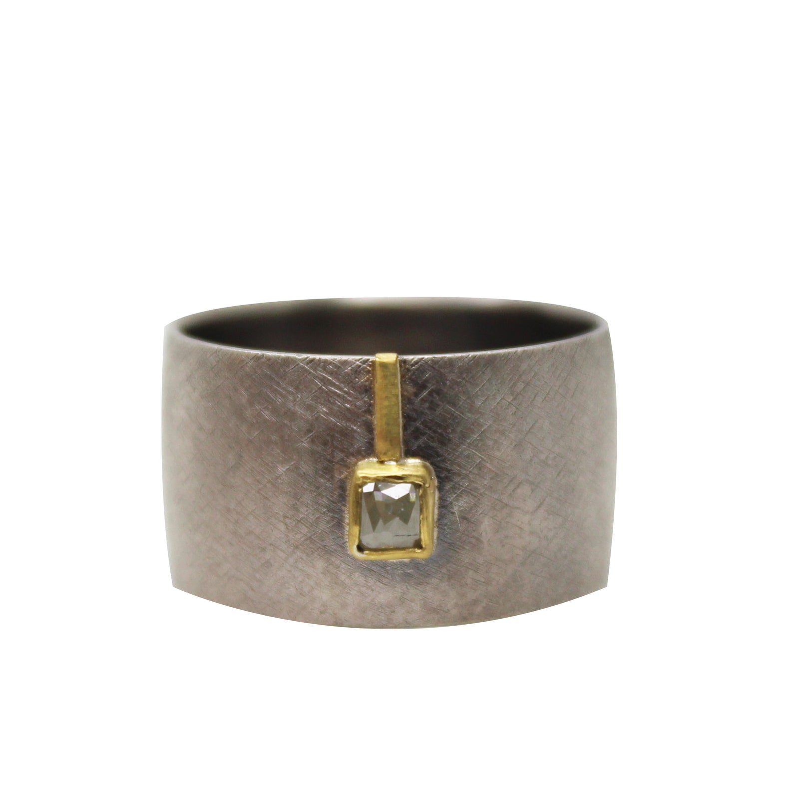 Silver + Yellow Diamond Ring