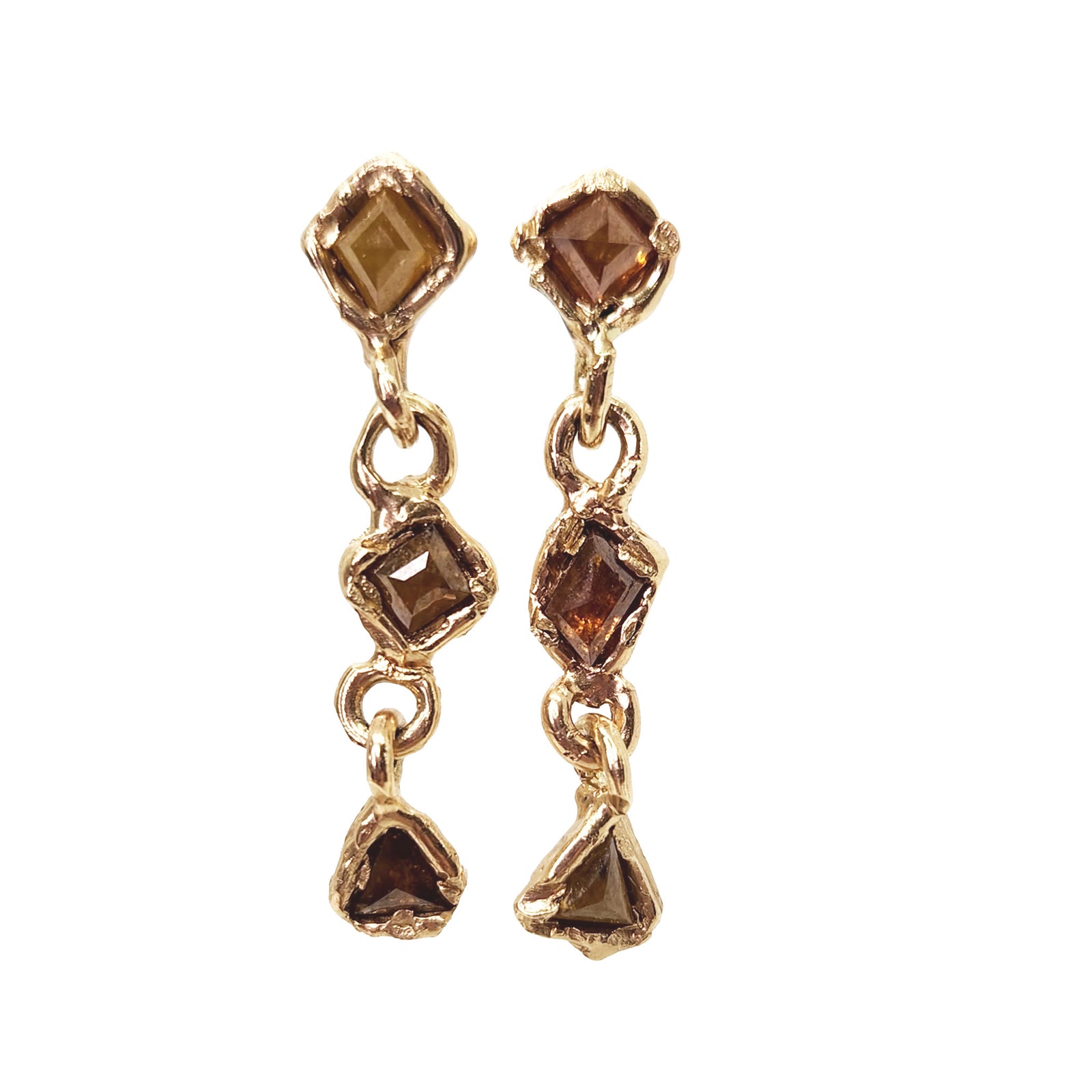 Mixed Cut Autumnal + Organic Diamond Earrings