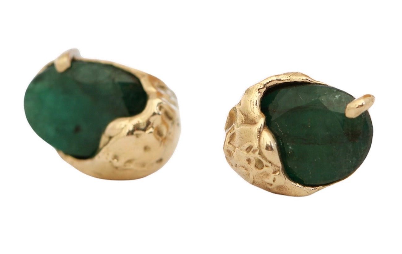 One of A Kind + Emerald Earrings