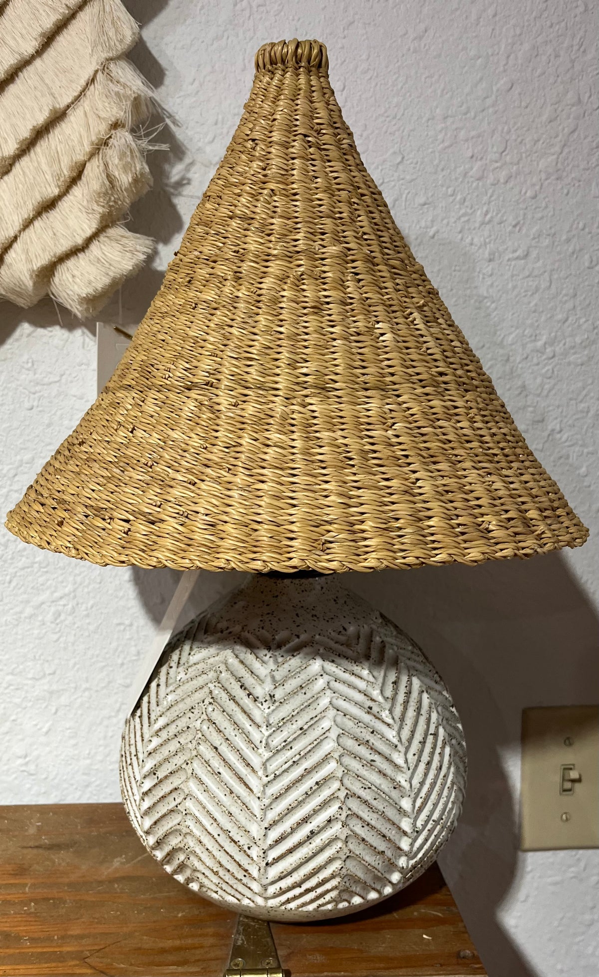 Diamond Carved + Ceramic Lamp