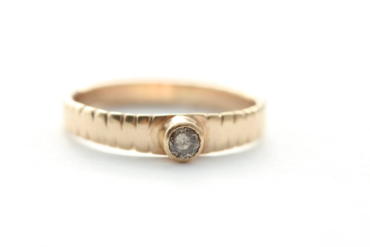 Champagne Diamond + Gold Ring