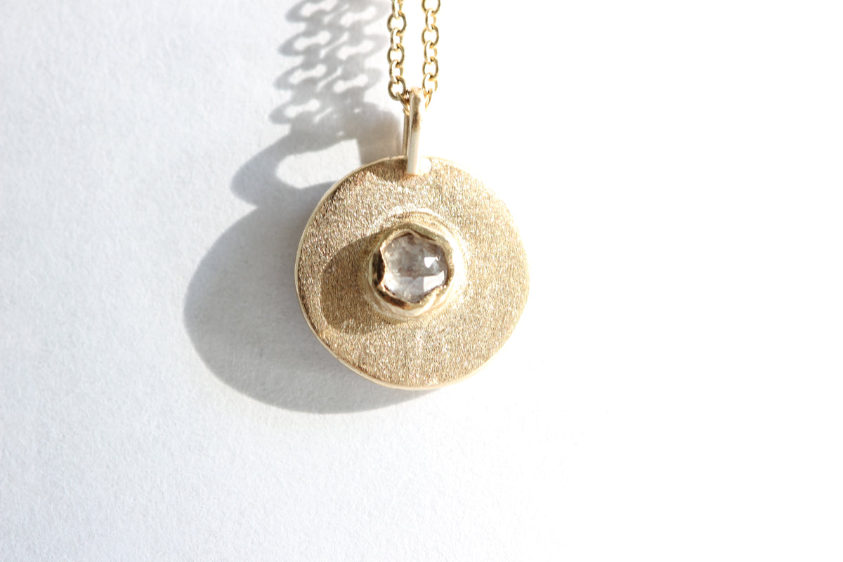 Round Pendant Necklace + Ice Rose-Cut Diamond