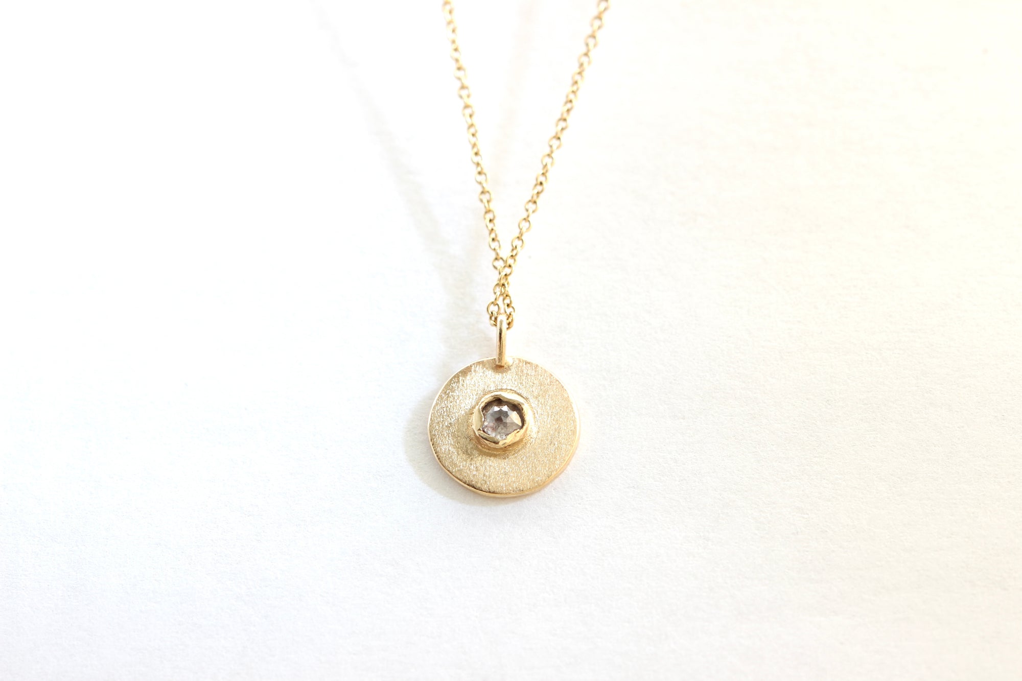 Round Pendant Necklace + Ice Rose-Cut Diamond