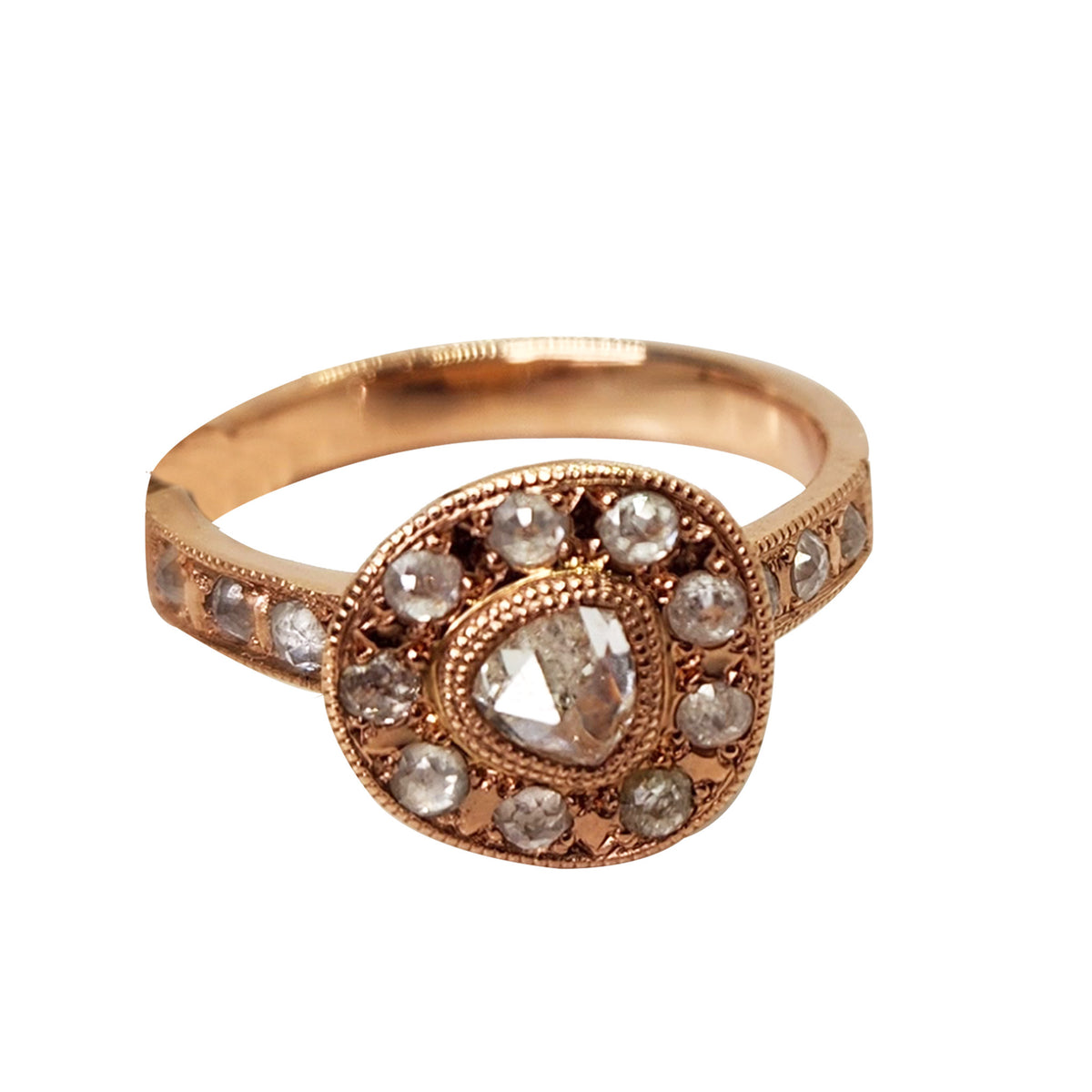 Peak Halo Ring + Rose Gold