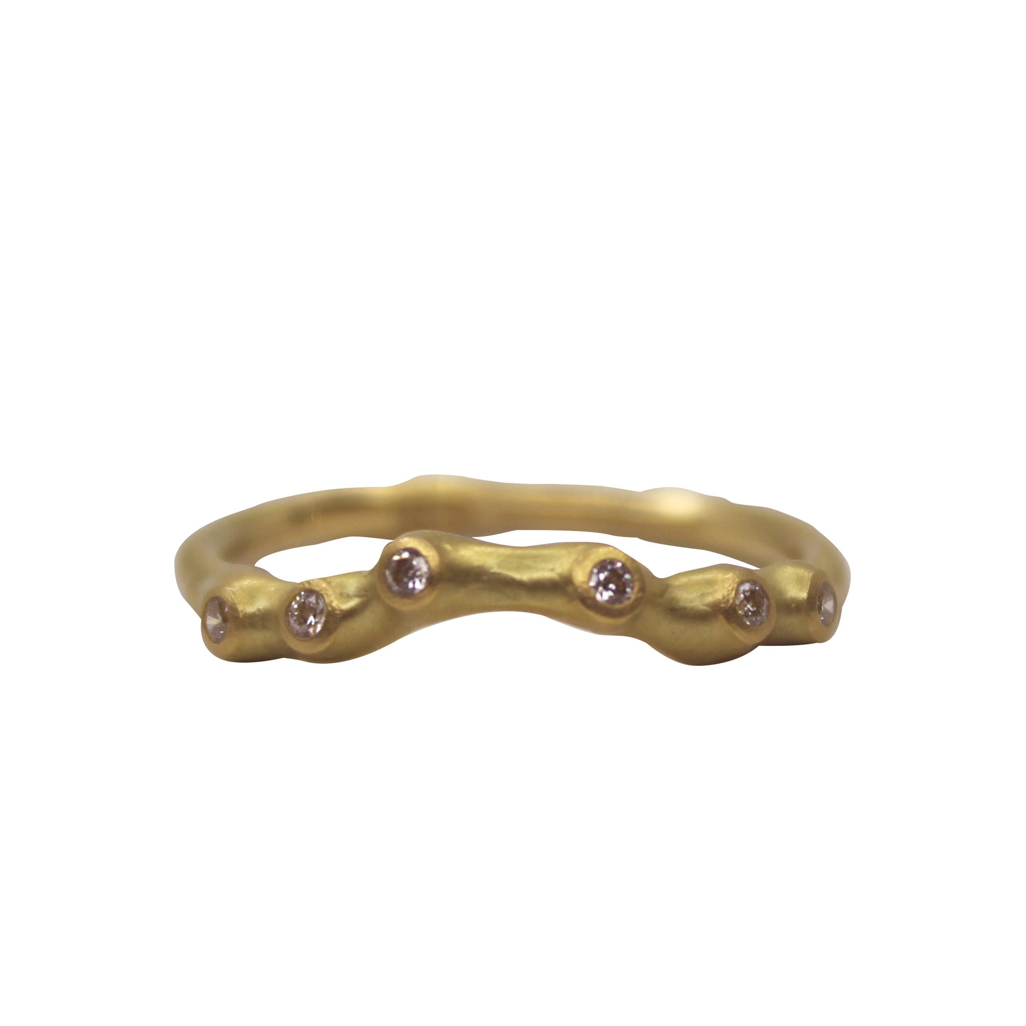 Gold Barnacle + White Diamond Arch Ring