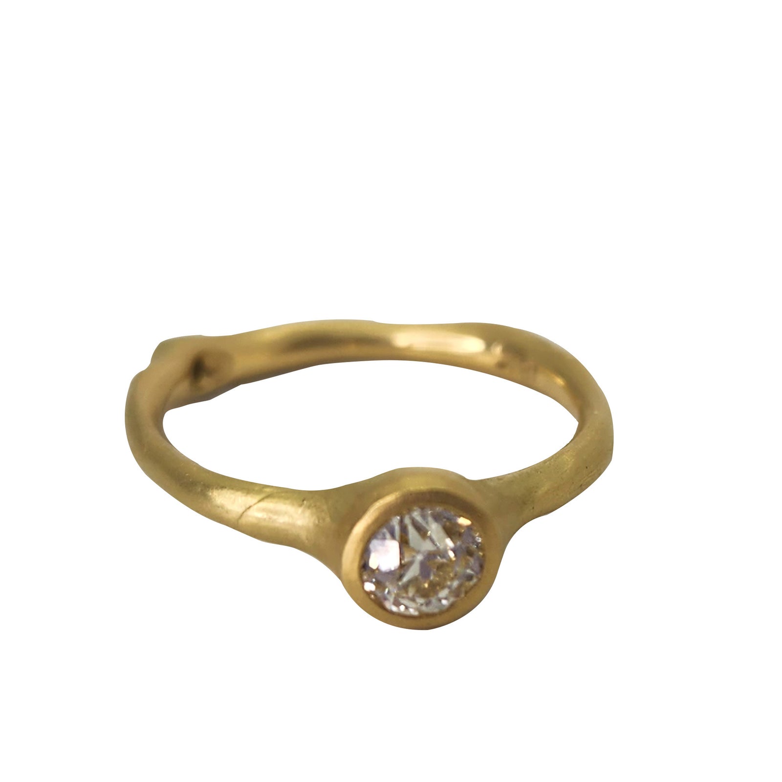 Natural Old European Cut Solitaire + Contour Band