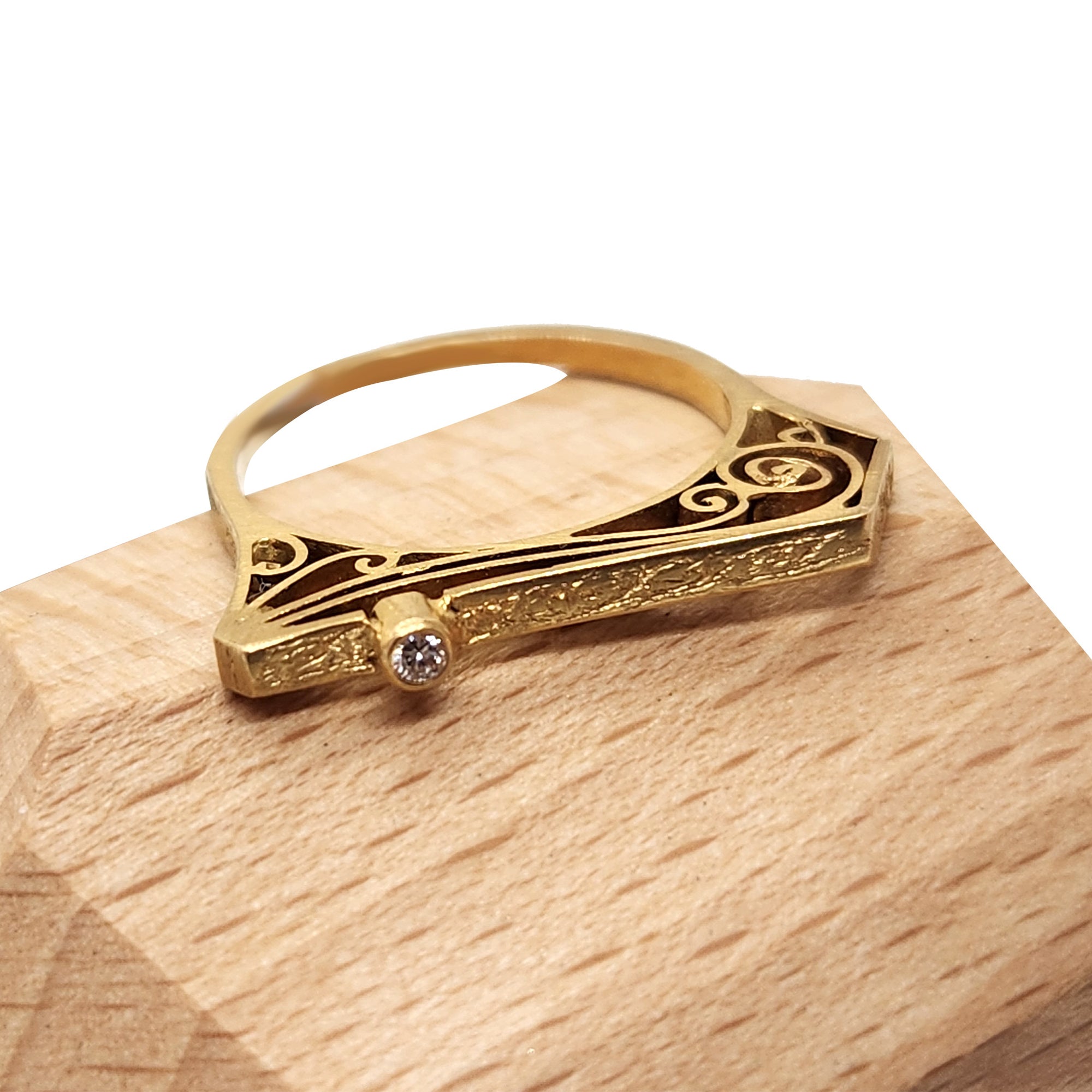 Angular Gold + Statement Ring