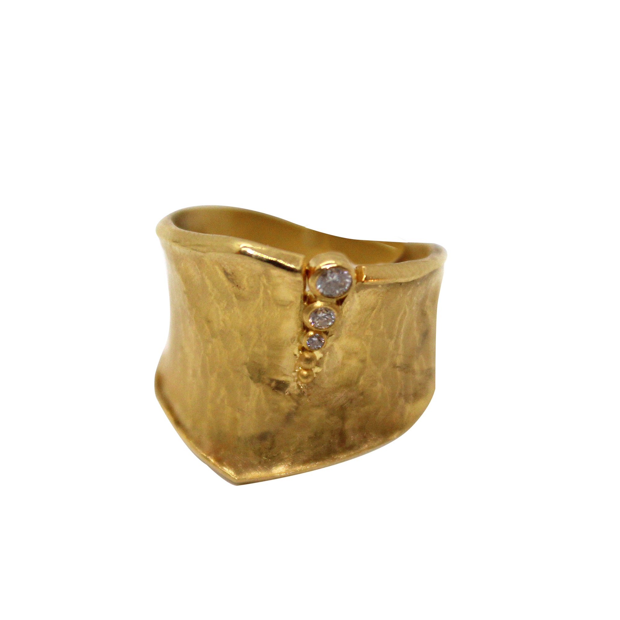 Cleaved Diamond + Gold Ring