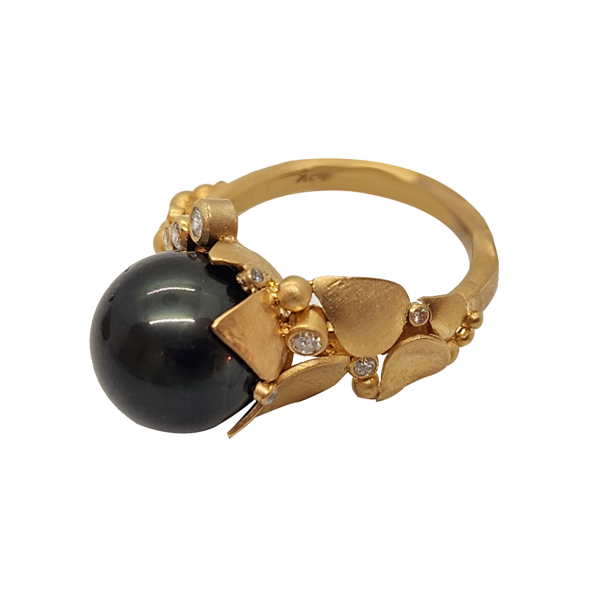 Tahitian Pearl + Diamond Ring