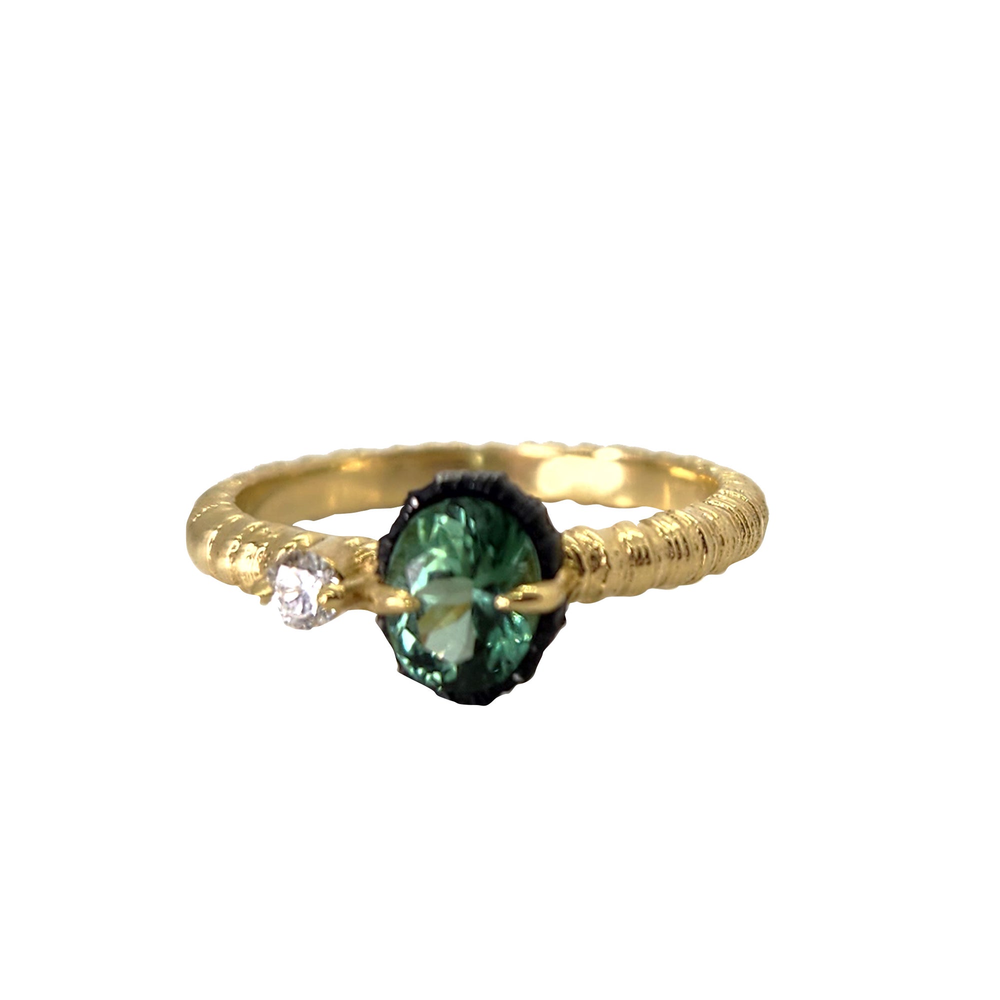 Chroma Ring Green Tourmaline + Diamond