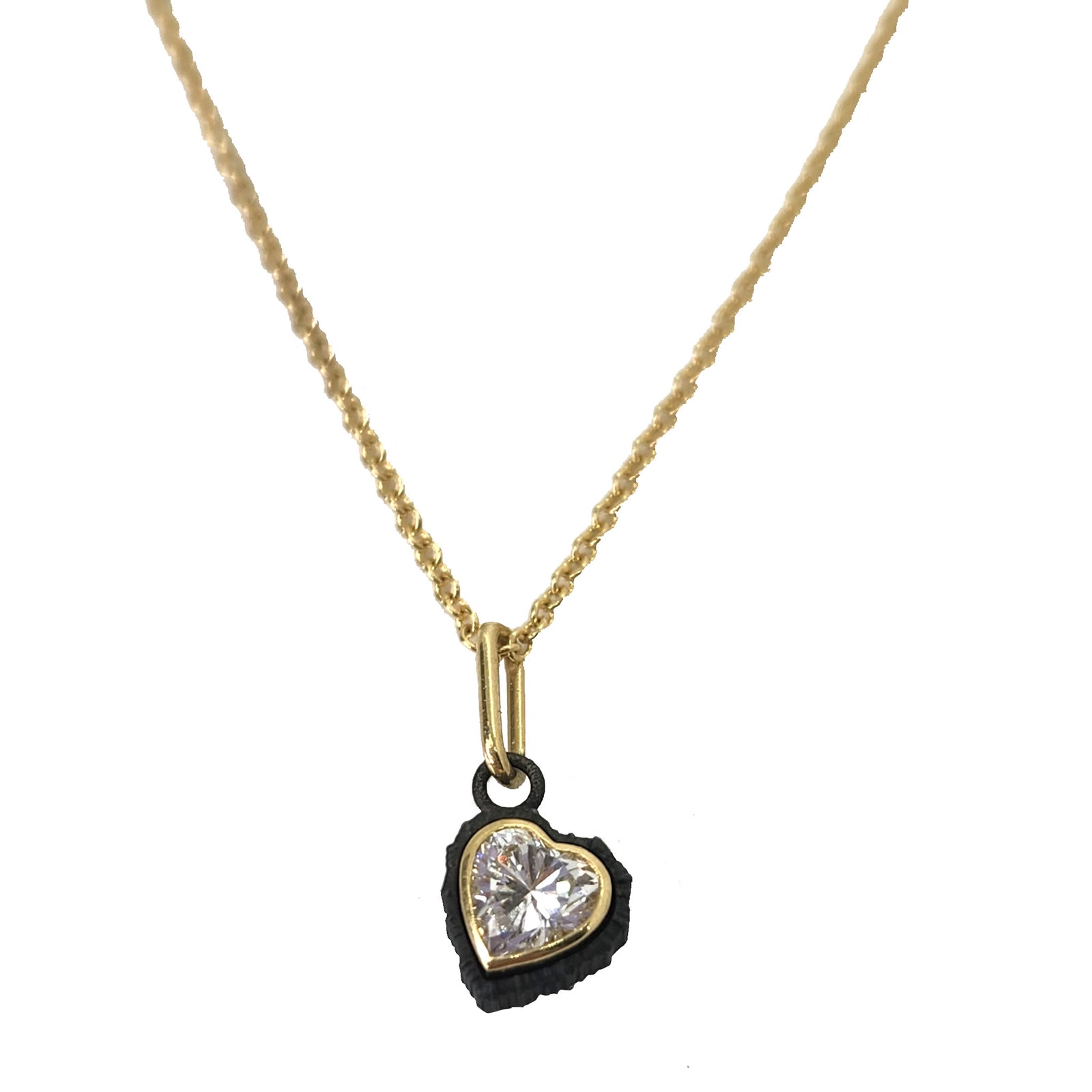 Chroma Bezel Pendant + Heart-Cut Diamond