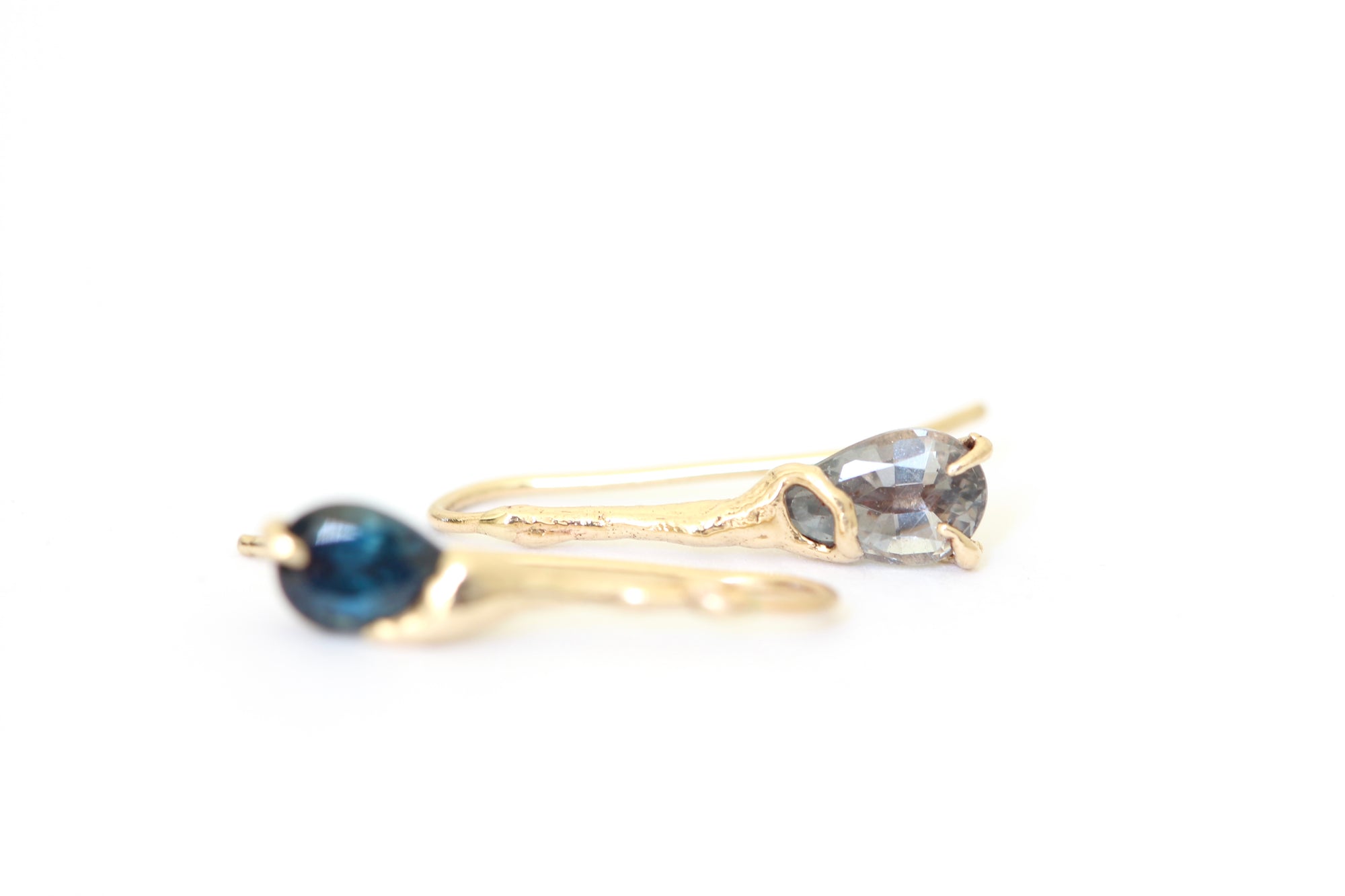 Asymmetrical Sapphire + Earrings