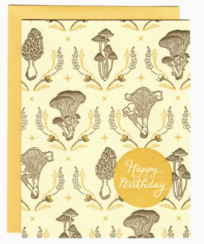 Mushroom + Woodland Birthday Card