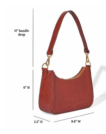 Western Baguette Shoulder Bag + Mahogany