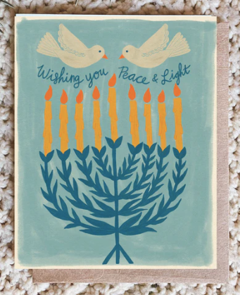 Menorah + Doves Card