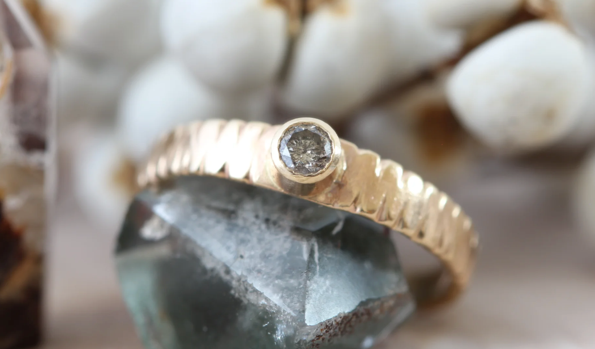 Champagne Diamond + Gold Ring