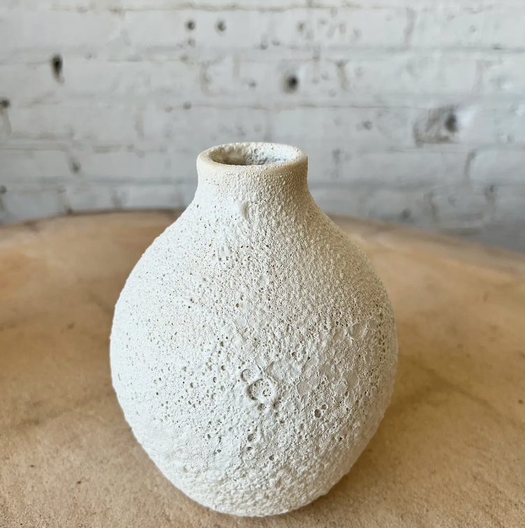 White Crater + Medium Round Vase
