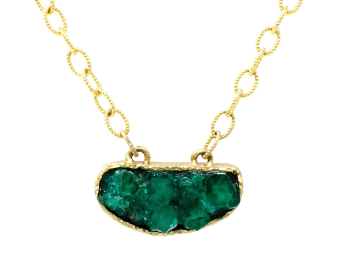 Raw Emerald + Necklace