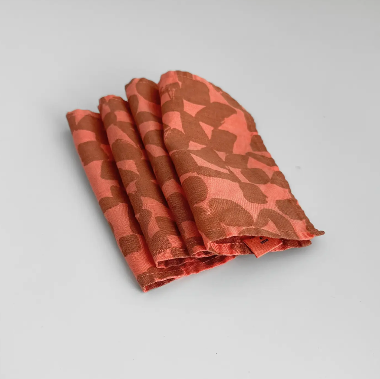 Cloth Cocktail Napkins + Hot Coral