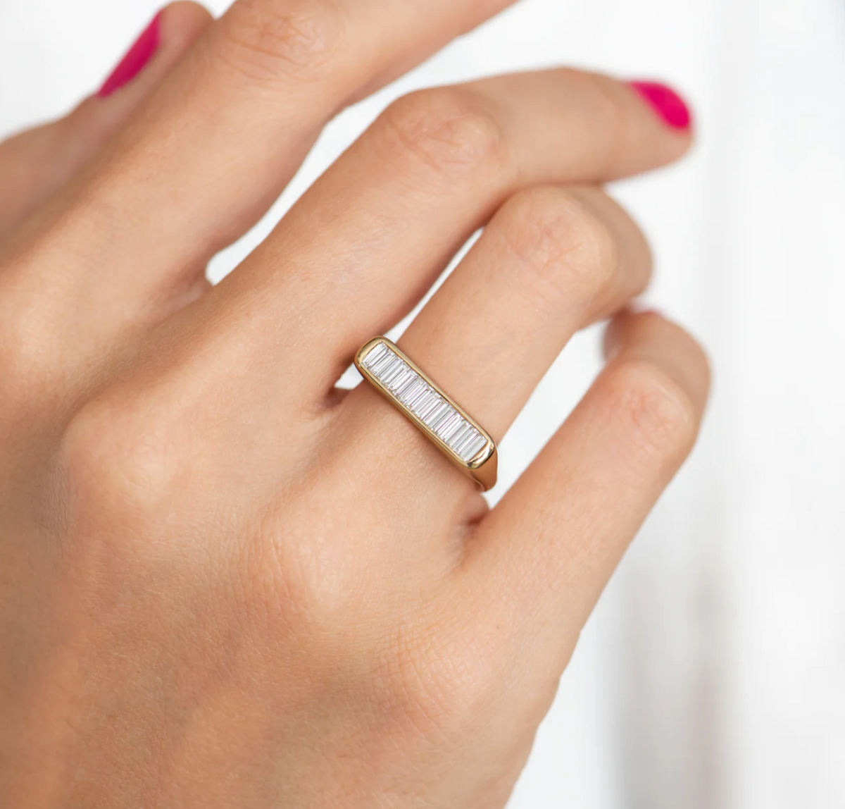 Channel Set Ring + Baguette Diamonds