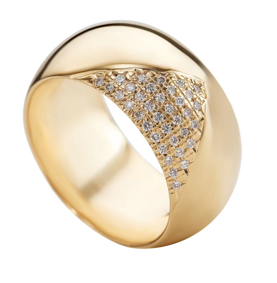 Geometric Diamond Pave Chunky + Statement Ring