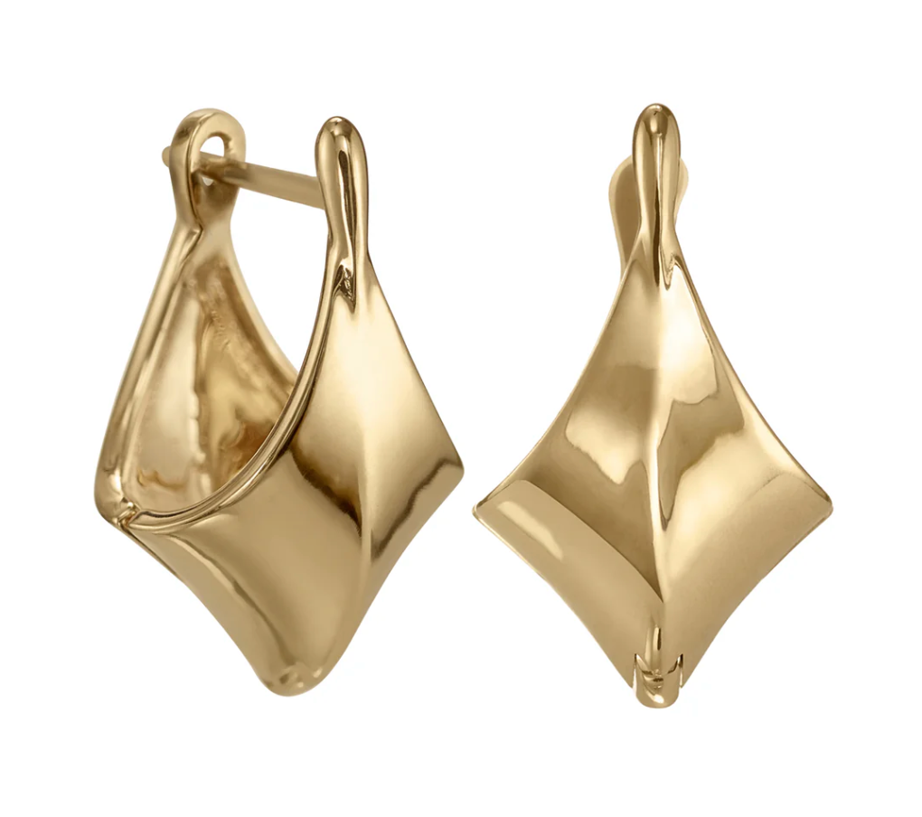 Gold Edgy + Huggie Earrings