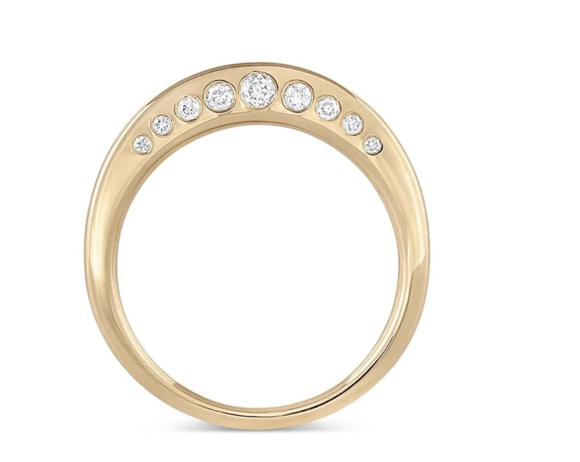 Crescent White Diamond + Ring