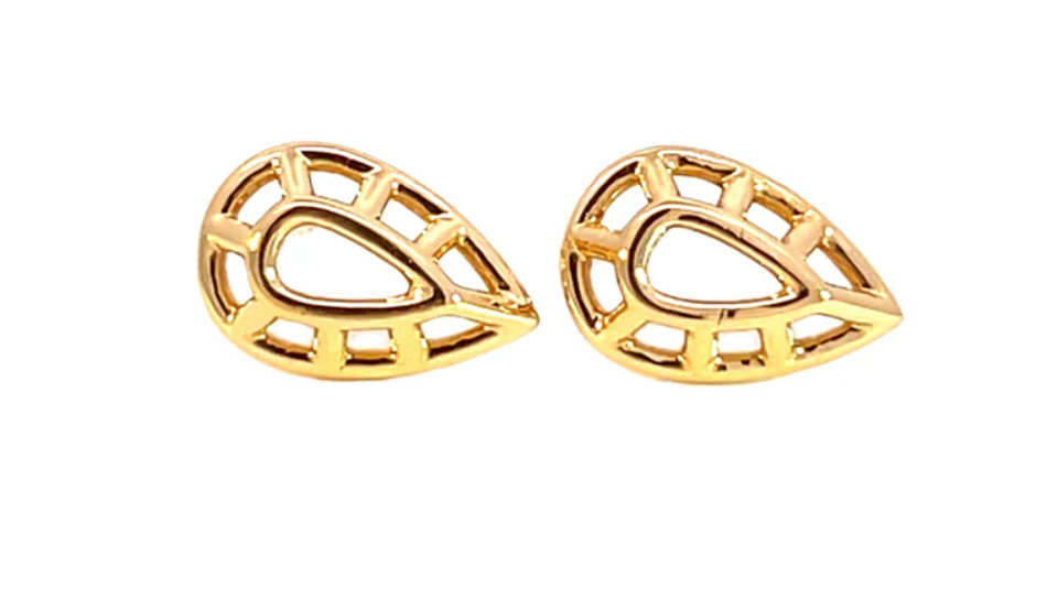 Mesa Pear Shaped + Gold Earrings