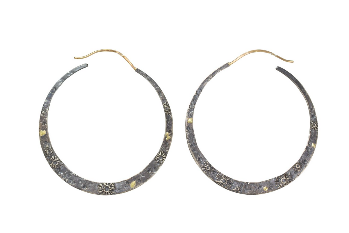 Medium Crescent Moon + Hoops