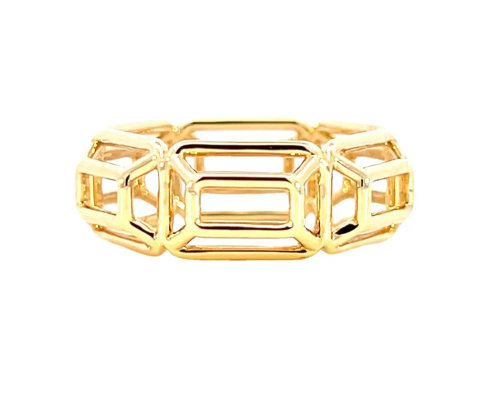 Mesa Emerald Shaped + Gold Ring