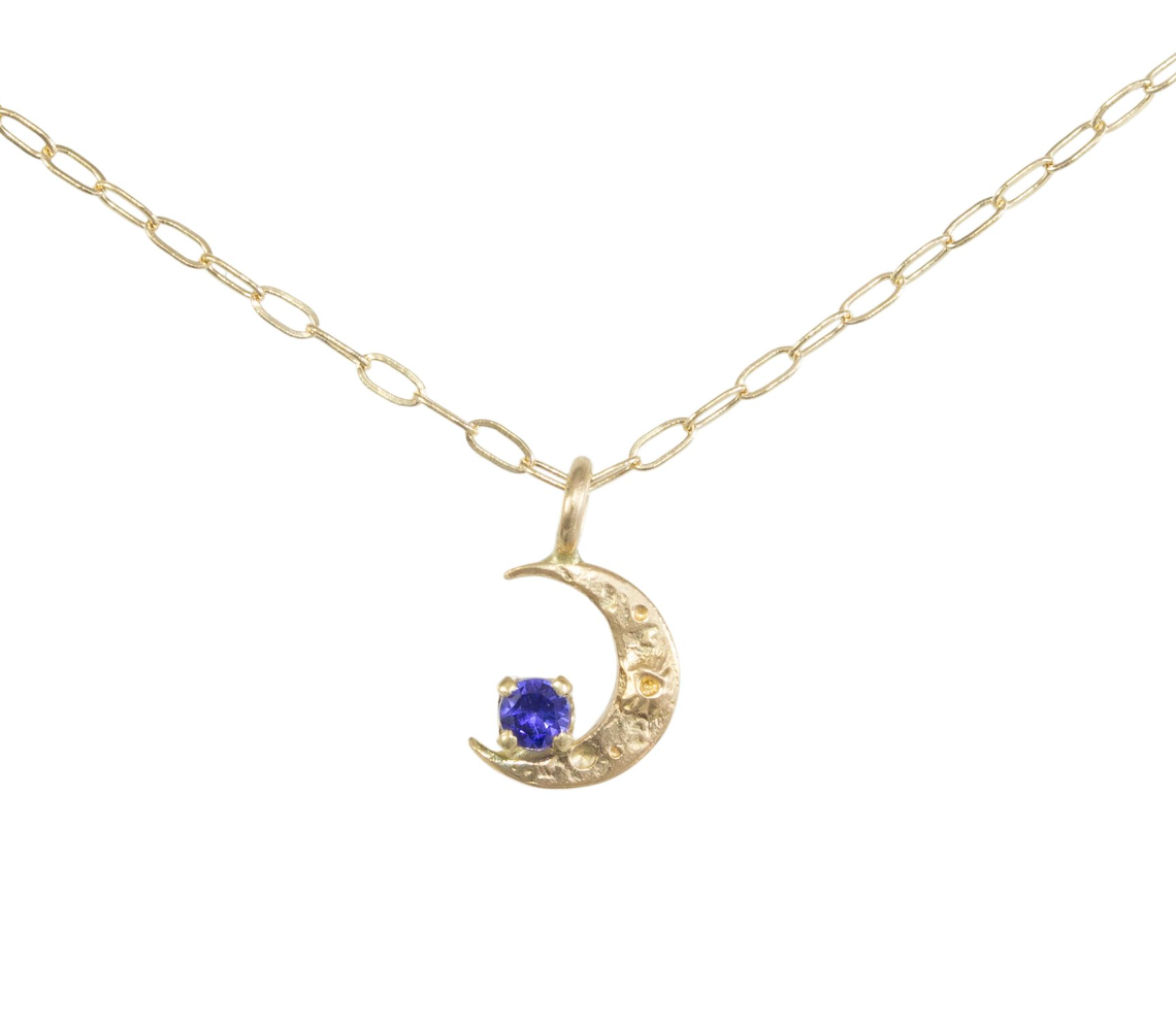 Gold Starlight Necklace + Sapphire