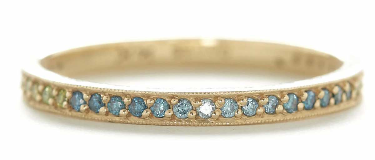 Green Ombre + Pave Diamond Ring