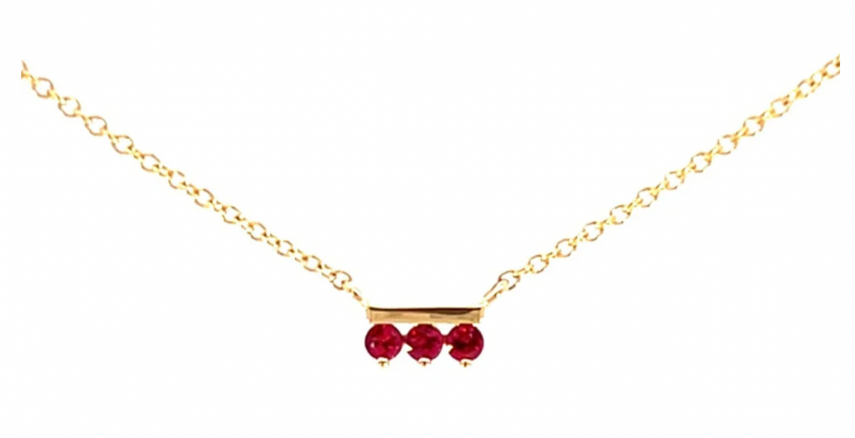 Sideline Round Ruby + Necklace
