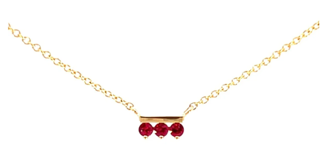 Sideline Round Ruby + Necklace