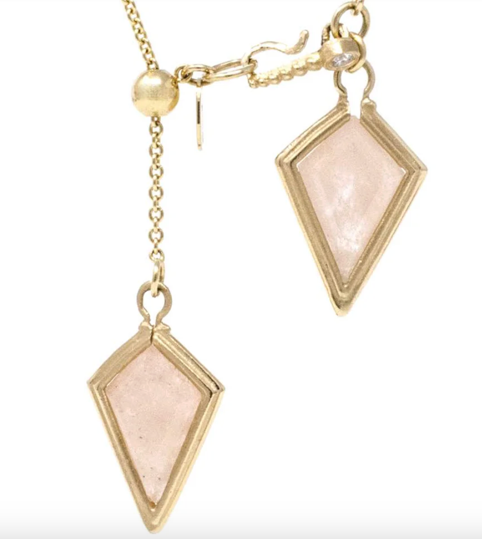 The Perfect Balance Morganite + Lariat Necklace