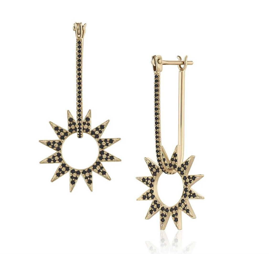 Pave Black Diamond + Earrings