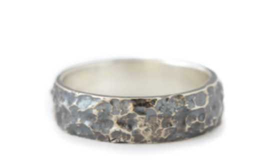 Men's Sterling Silver + Textured Ring