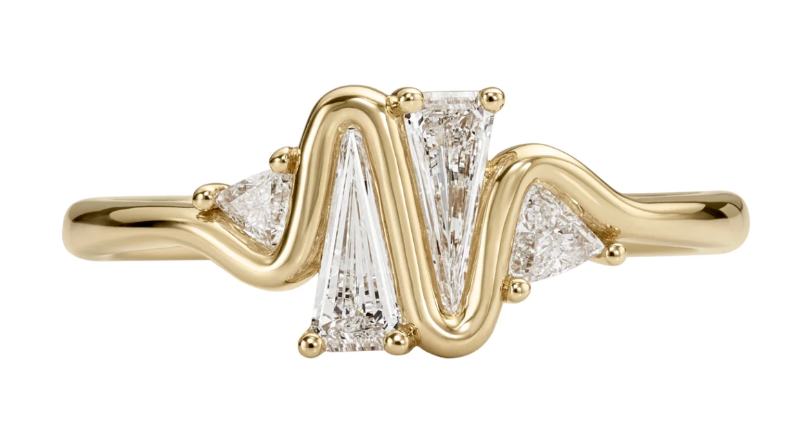 Heartbeat Engagement Ring + Diamond Triangles