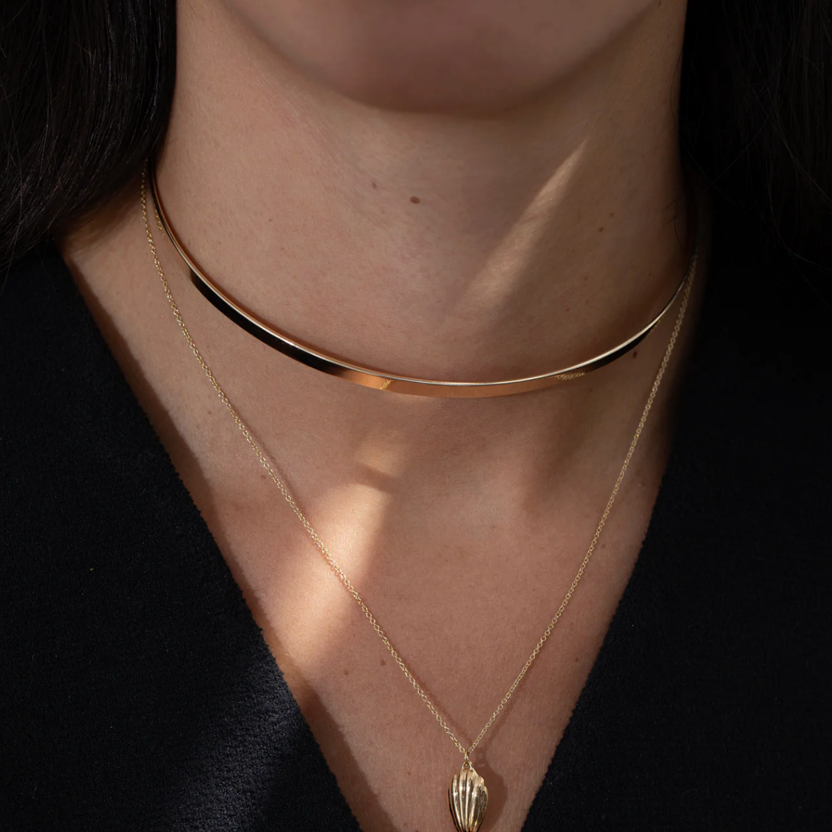 Minimalist Thin Gold Band + Choker
