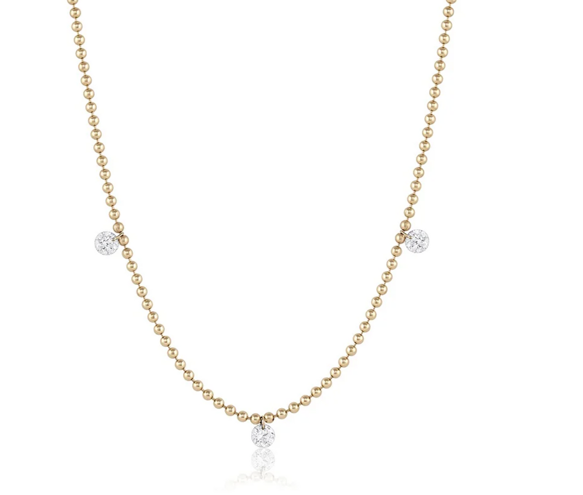 Triple Floating Diamond + Necklace