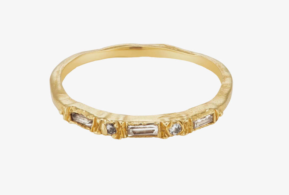 X 1.8mm Soft White Diamond Half Eternity + Scatter Ring