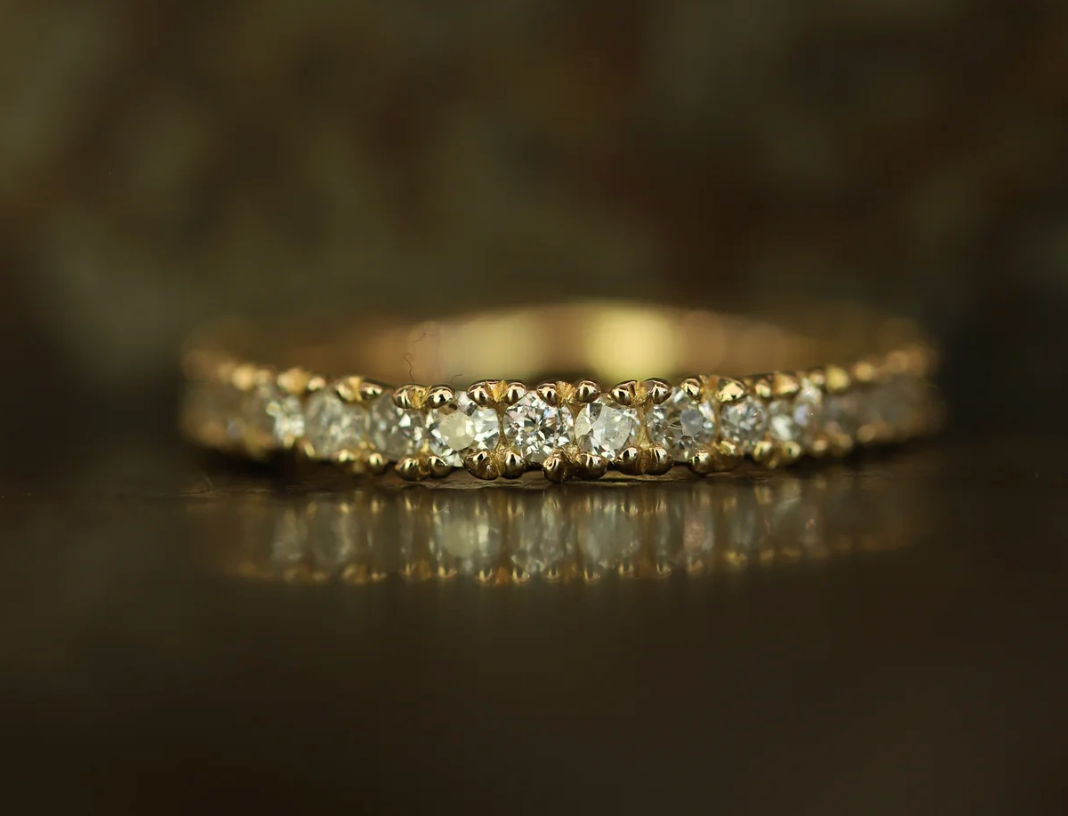 X 2.5mm Old Cut Diamond + Eternity Ring