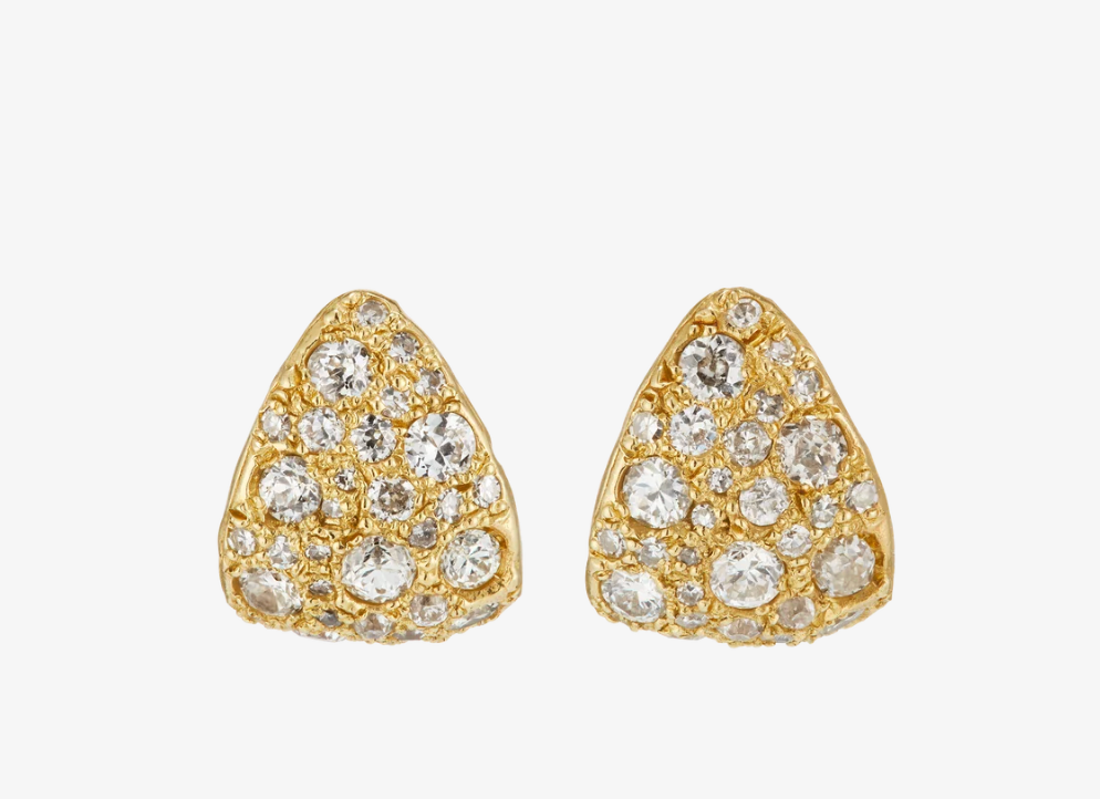 X Old Cut Diamond Wide + Huggie Hoop Earrings