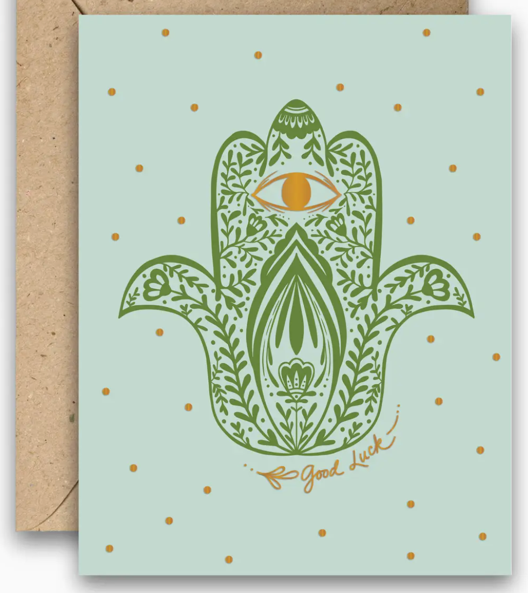 Good Luck Hamsa + Card
