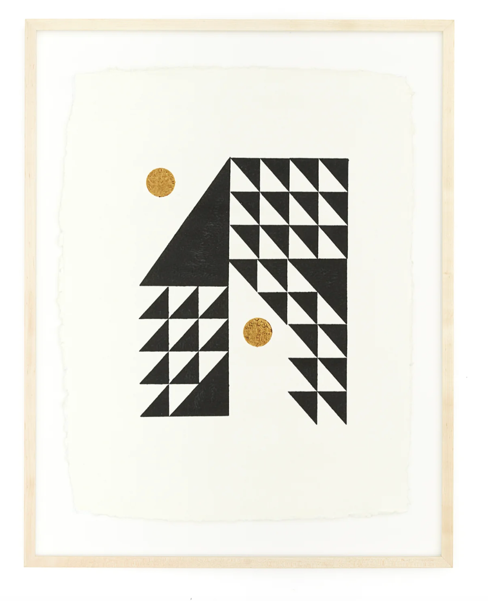 Flock Woodblock + Framed Print