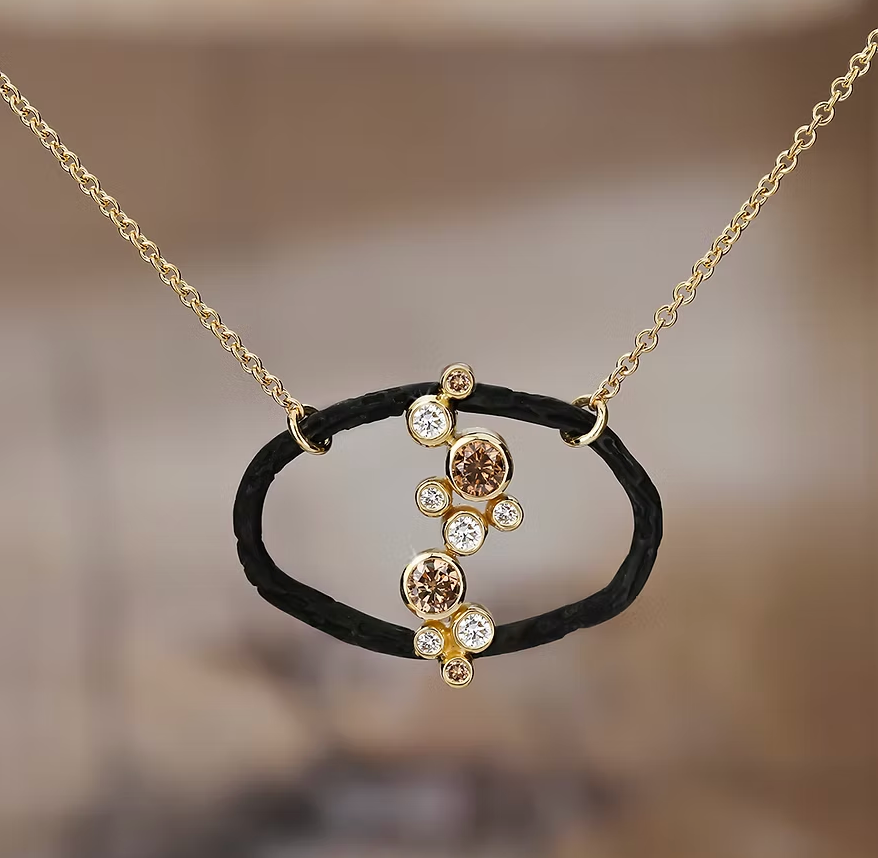 Pebble Oval Diamond + Necklace