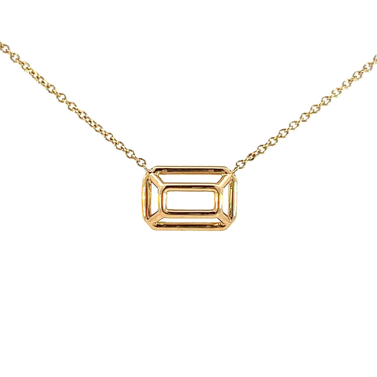 Mesa Necklace Emerald Cut Gold