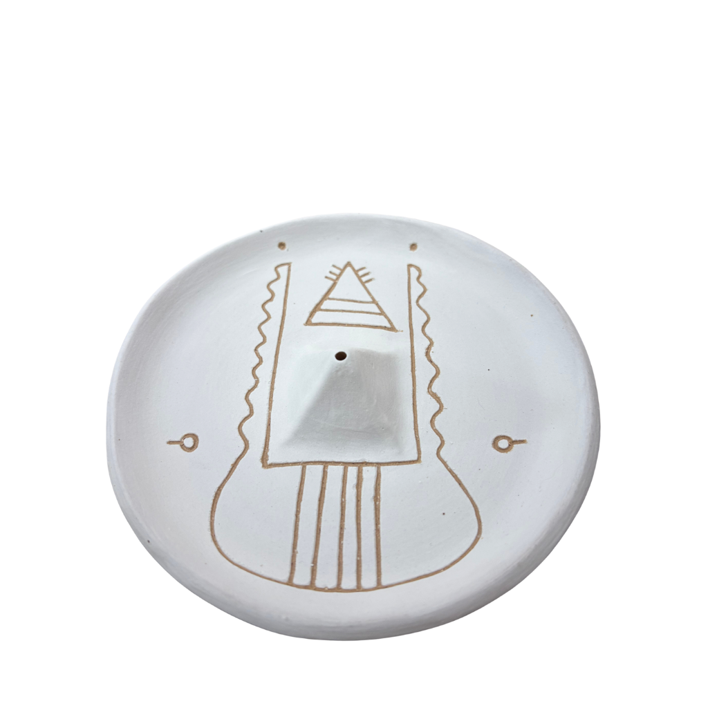 sgraffito incense + dish