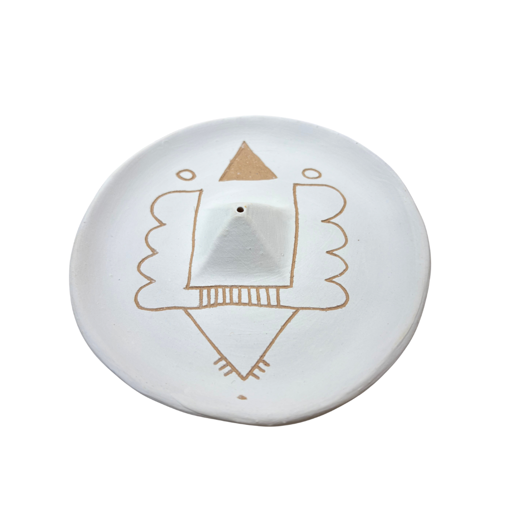 sgraffito incense + dish